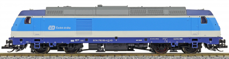 dieselová lokomotiva v barevném schematu „Najbrt“, typ 762