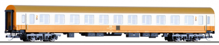 rychlíkový vůz oranžový-slonová kost s olivovou střechou 2. tř., typ Bcm