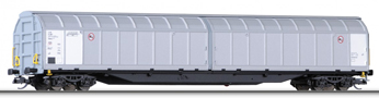 krytý nákladní vůz červenohnědý se stříbrnými bočnicemi, typ Habbins