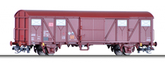 krytý nákladní vůz červenohnědý s šedou střechou „Gefahrgut”, typ Gbs <sup>263</sup>