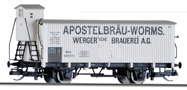 nákladní izotermický vůz bílý s šedou střechou „APOSTELBRAU-WORMS.“, typ Mainz