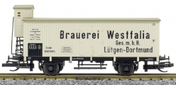 nákladní izotermický vůz bílý s šedou střechou „Brauerei Westfalia“, typ Essen
