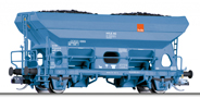 samovýsypný vůz modrý s nákladem uhlí, typ Fcs