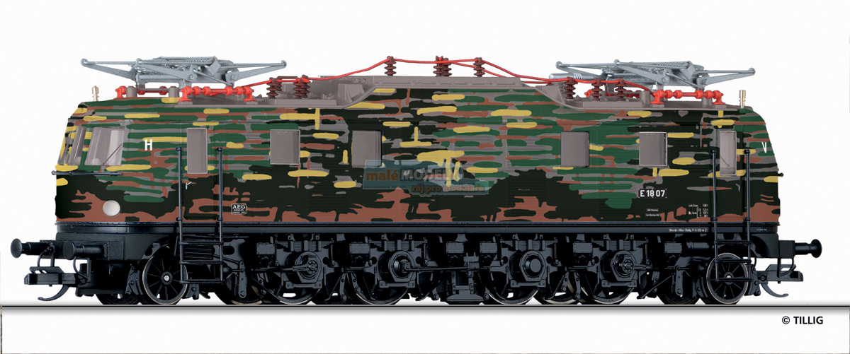 Elektrická lokomotiva E18 - maskovací zabarvení - (31.03.2015)