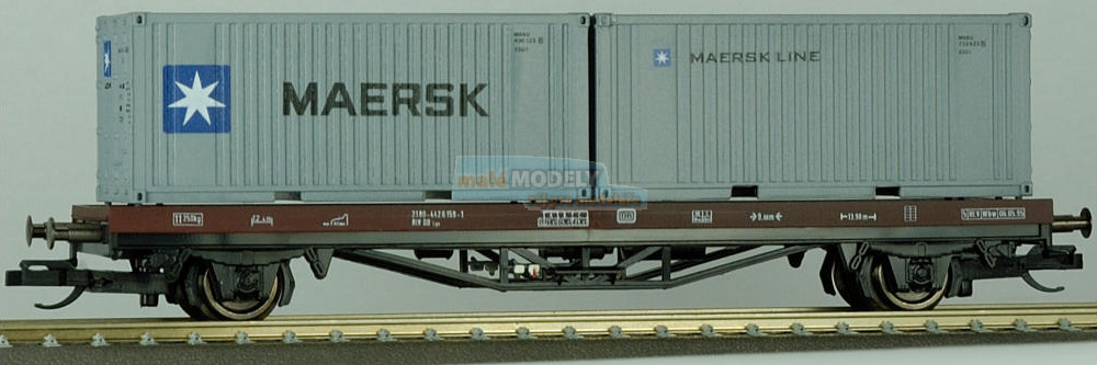 Plošinový vůz Lgs s kontejnery <b>MAERSK</b> 