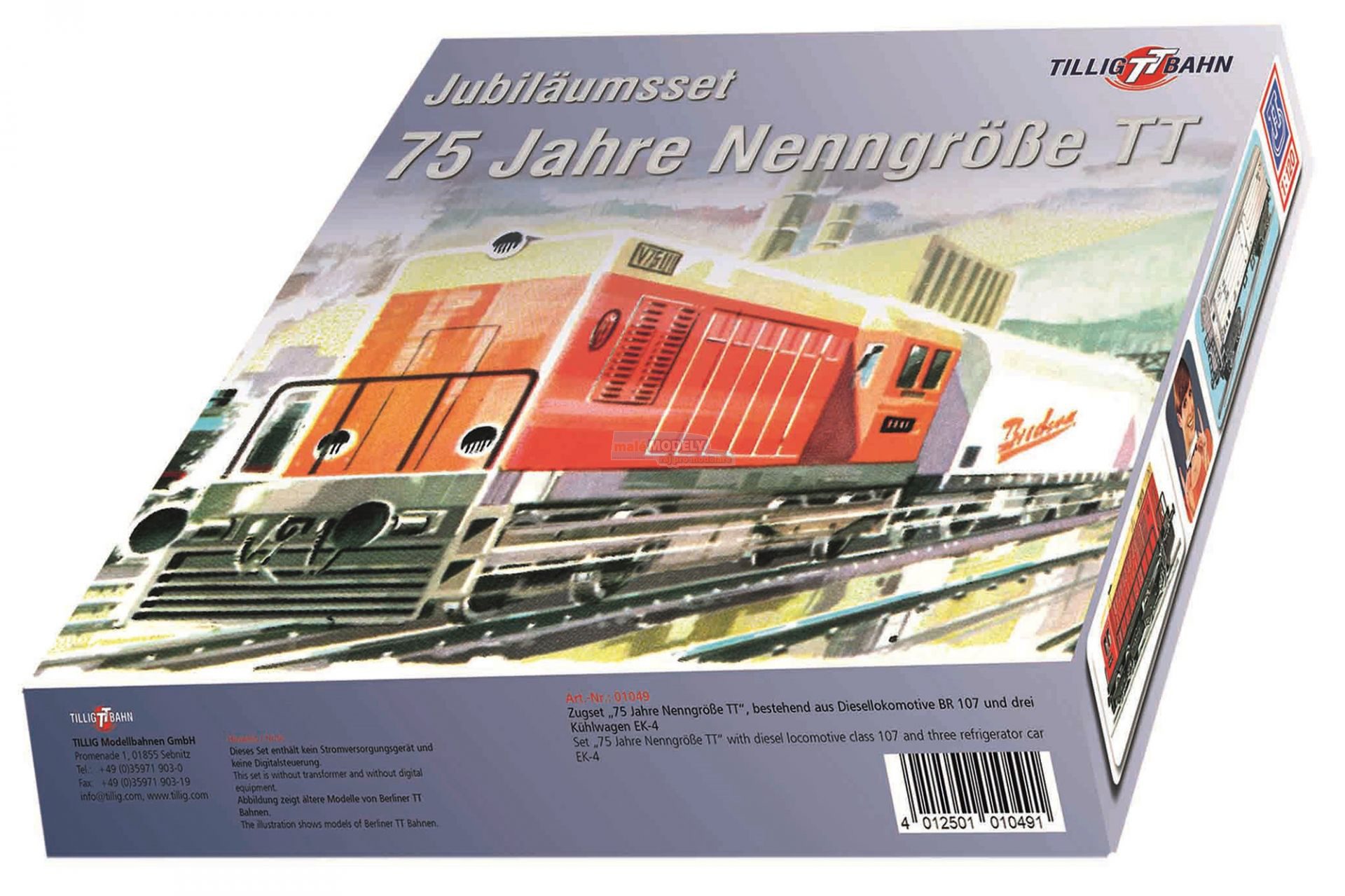Set dieselové lokomotivy BR 107 a tří chladících vozů EK-4 „75 Jahre Nenngröße TT“ - (31.03.2021)