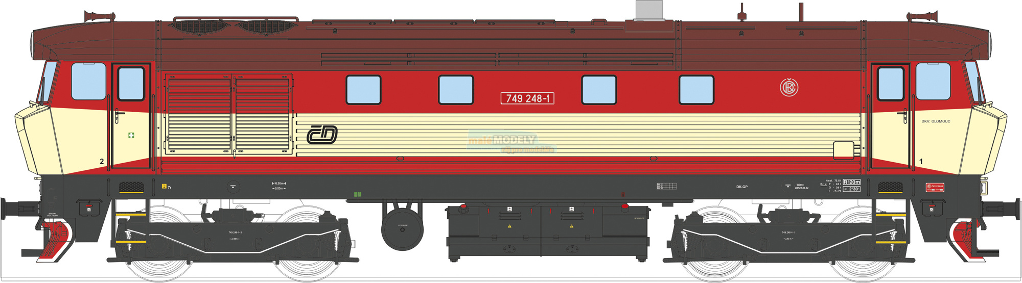 Dieselová lokomotiva Rh 749 (ex.T478.1)
