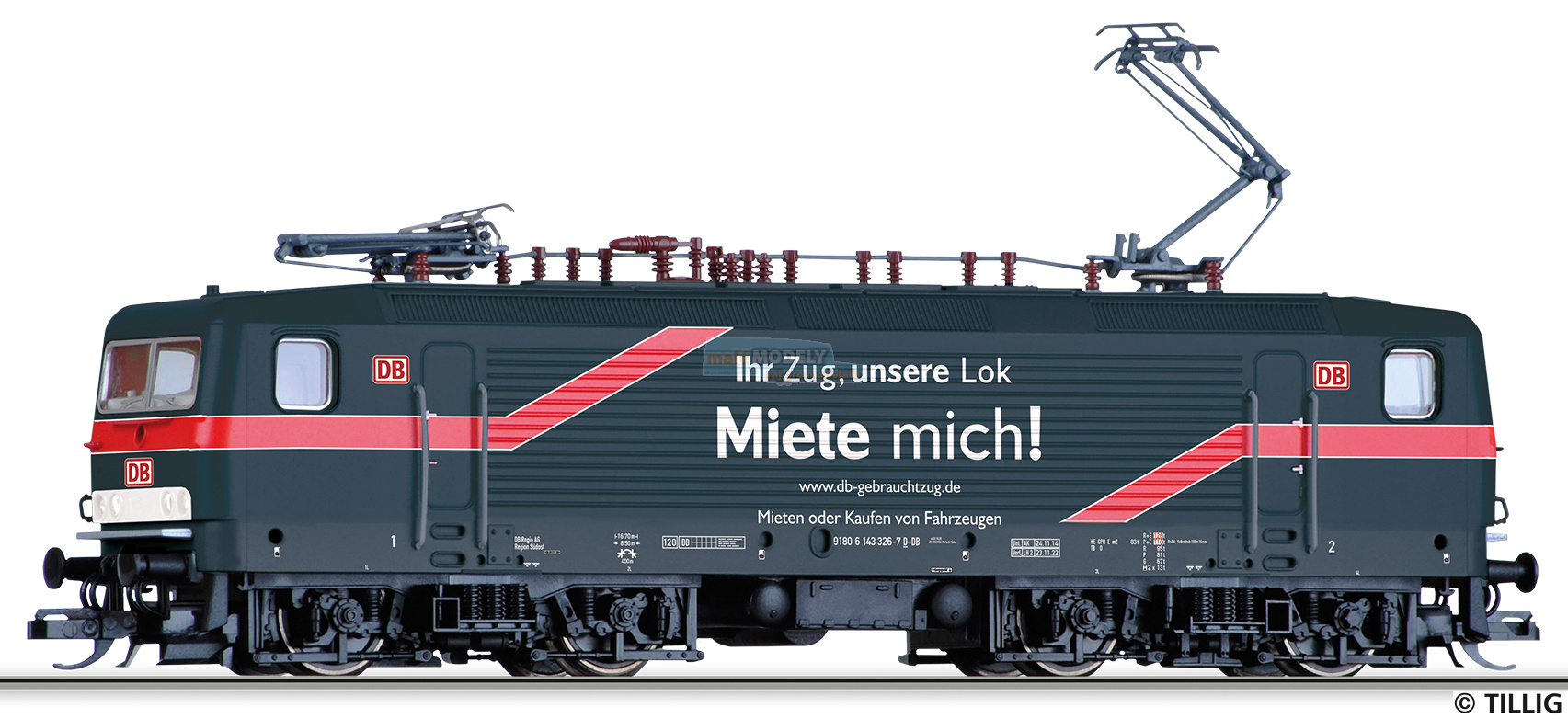 Elektrická lokomotiva 143 326-7 „Miete mich“ - (31.03.2023)