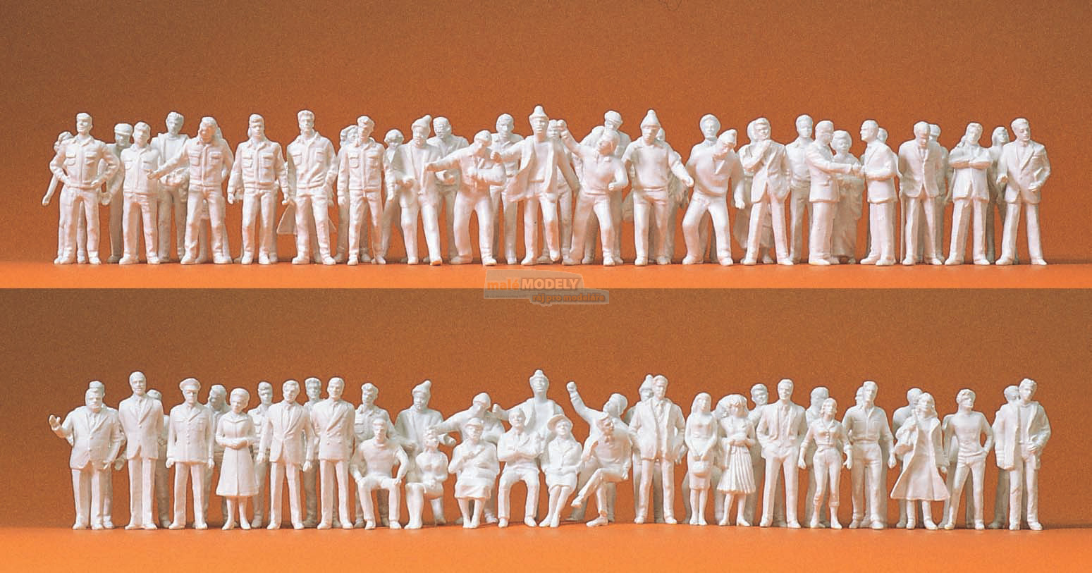 Figurky pro architektonické modelování,nebarvené 190 ks  - 1:100