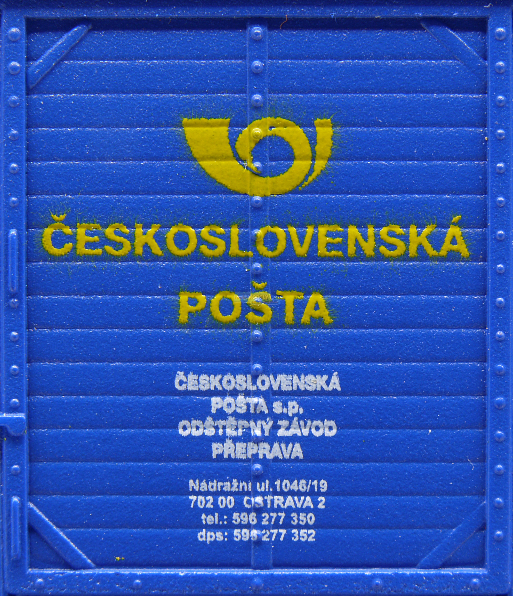 Krytý nákladní vůz řady Glm - Československá pošta - Ostrava
