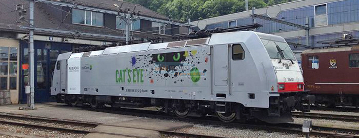 Elektrická lokomotiva řady 186 RAILPOOL GmbH, pronajatá railCare AG (CH)