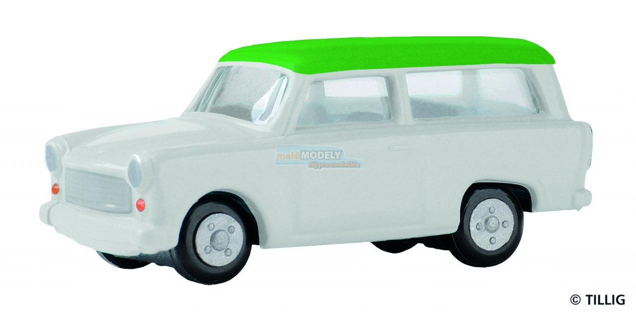 Auto oso. Trabant 601 combi,slonová kost-zelený
