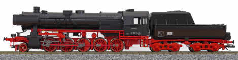 černá s kouřovými plechy a s červeným pojezdem, typ BR 52