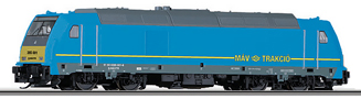dieselová lokomotiva „TRAXX“ modrá s šedou střechou, typ BR 285