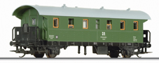 osobní vůz zelený s šedou střechou do pracovního vlaku „Bauzug“, typ Diensl