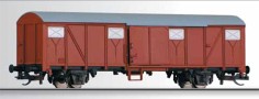 krytý nákladní vůz červenohnědý s šedou střechou, typ Gbs 252