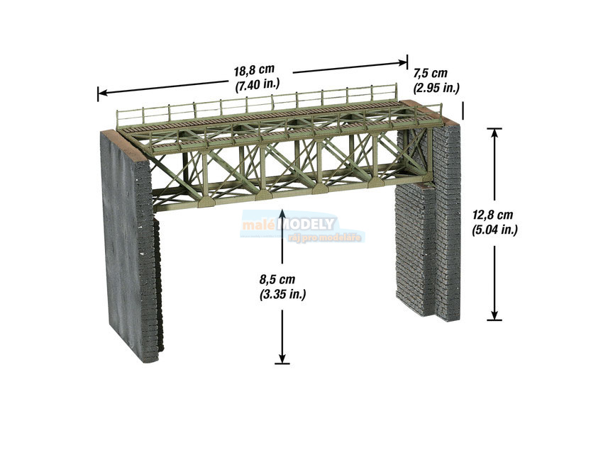 Most jednokolejný rovný  Laser-Cut