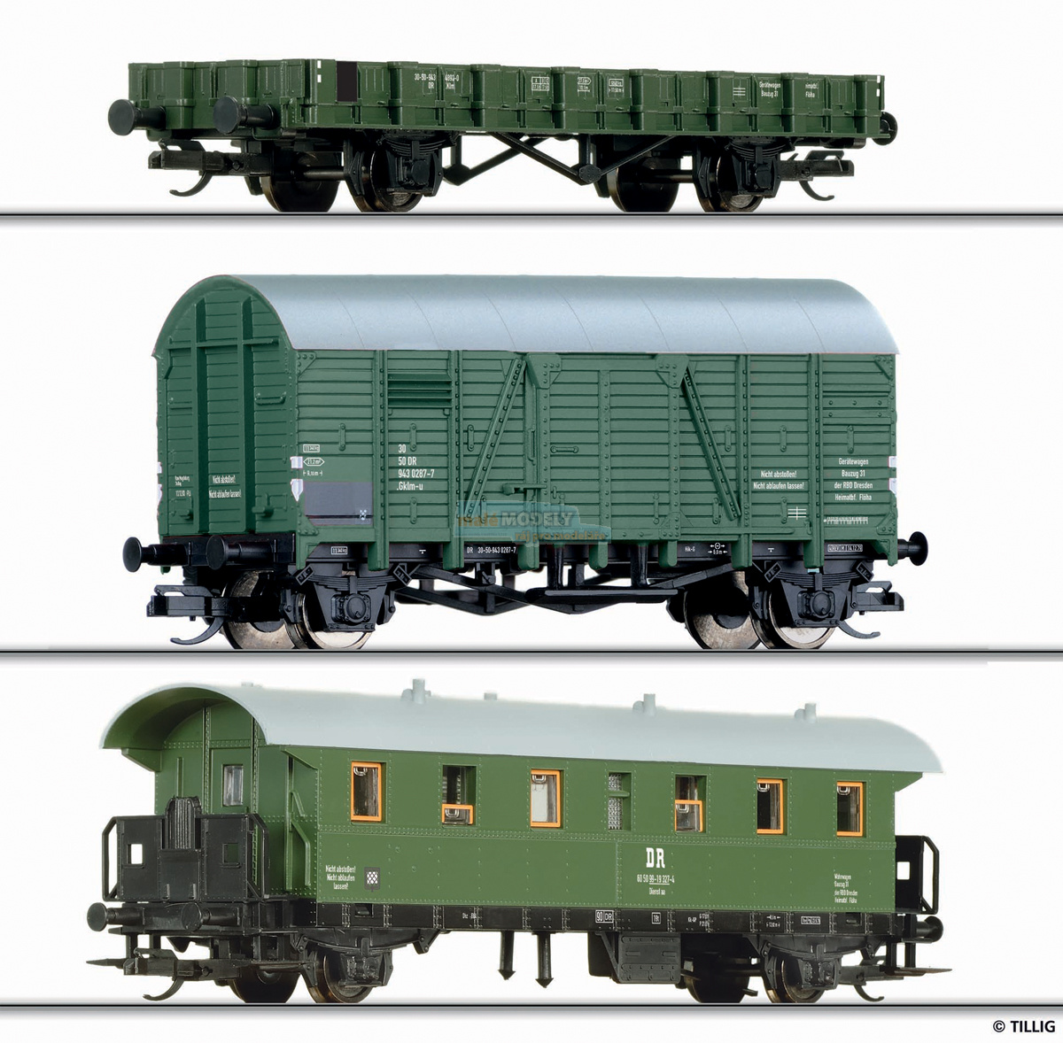 Set tří vozů do pracovního vlaku 31 <b>Bauzug</b>