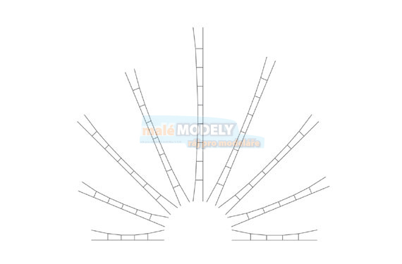 Trolejové vedení, uvinerzální 179 mm - 196 mm (5 ks)