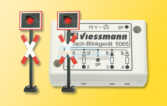 Železniční přejezd (2 ks) s blikajícím stětlem a s elektronikou