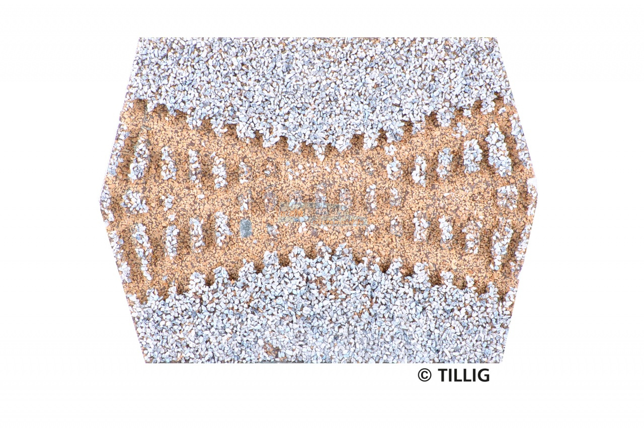 Gleisbettung Modellgleis dunkel (grau) für Kreuzung (K2 83170 30°)