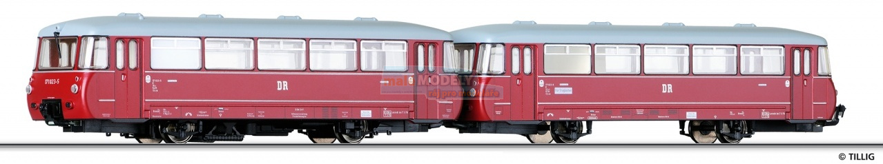 Triebwagen BR 171.0 mit Beiwagen BR 171.8 der DR, Ep. IV