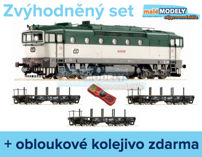 Zvýhodněný dgitální set dieselové lokomotivy + 3x plošinový vůz + centrála + multiMAUS