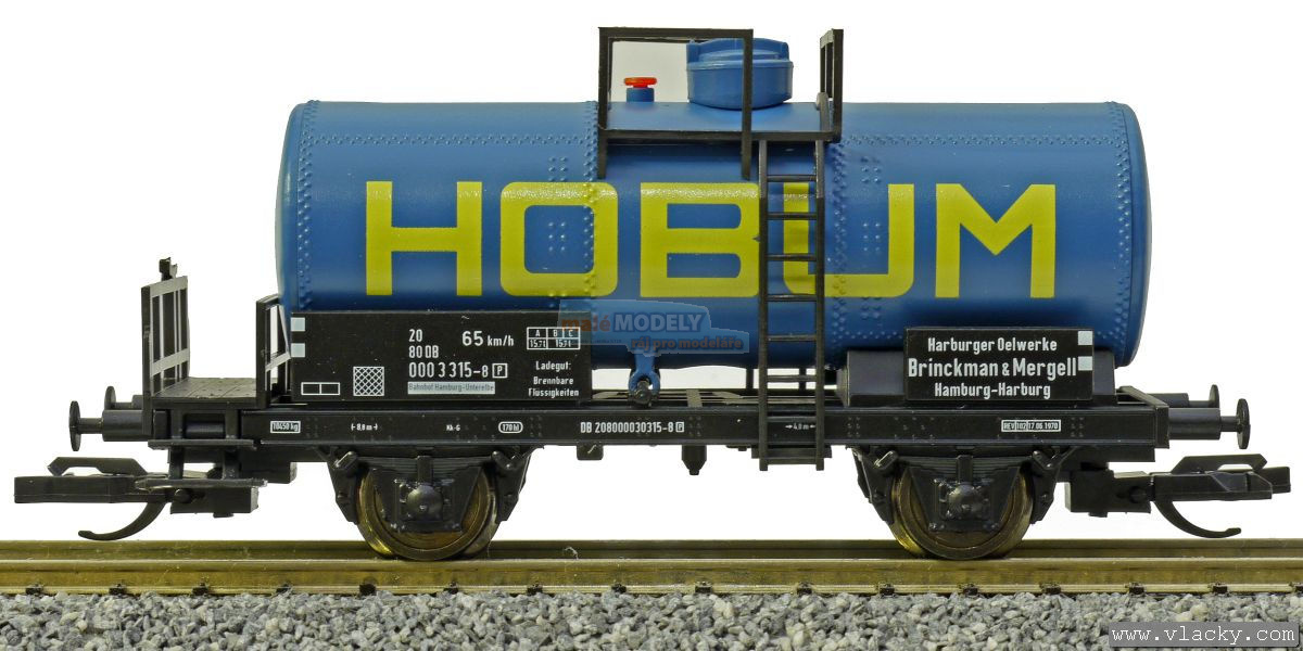 Cisternový vůz modrý s černým rámem HOBUM