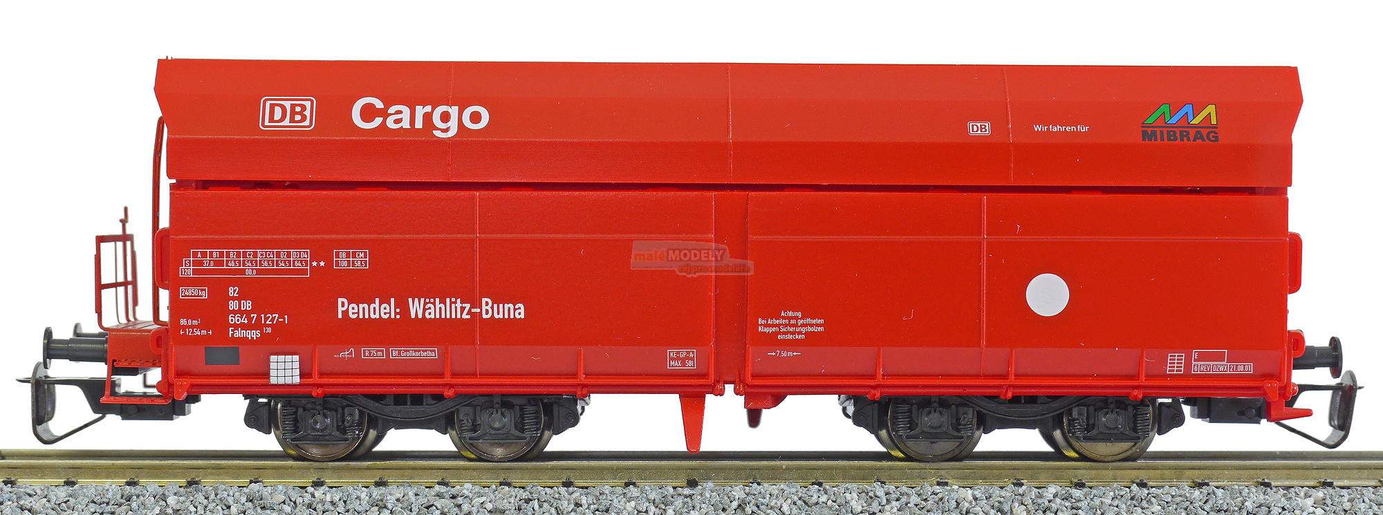 Samovýsypný vůz DB Cargo/MIBRAG