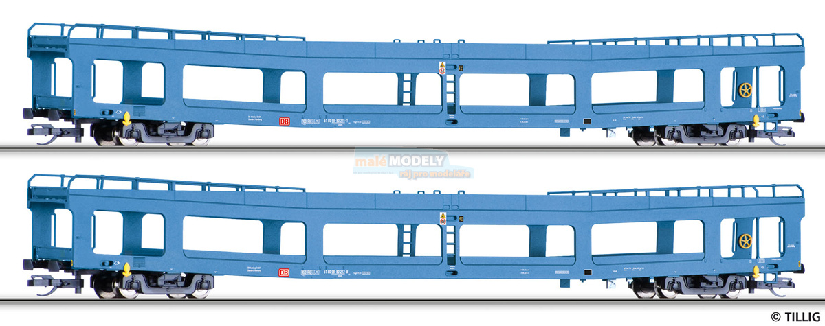 Set dvou vozů na přepravu aut DDm 916