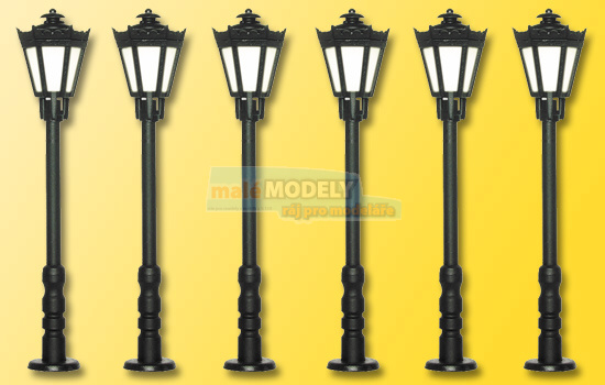 Parková lampa, černá - set (6 ks) 56 mm