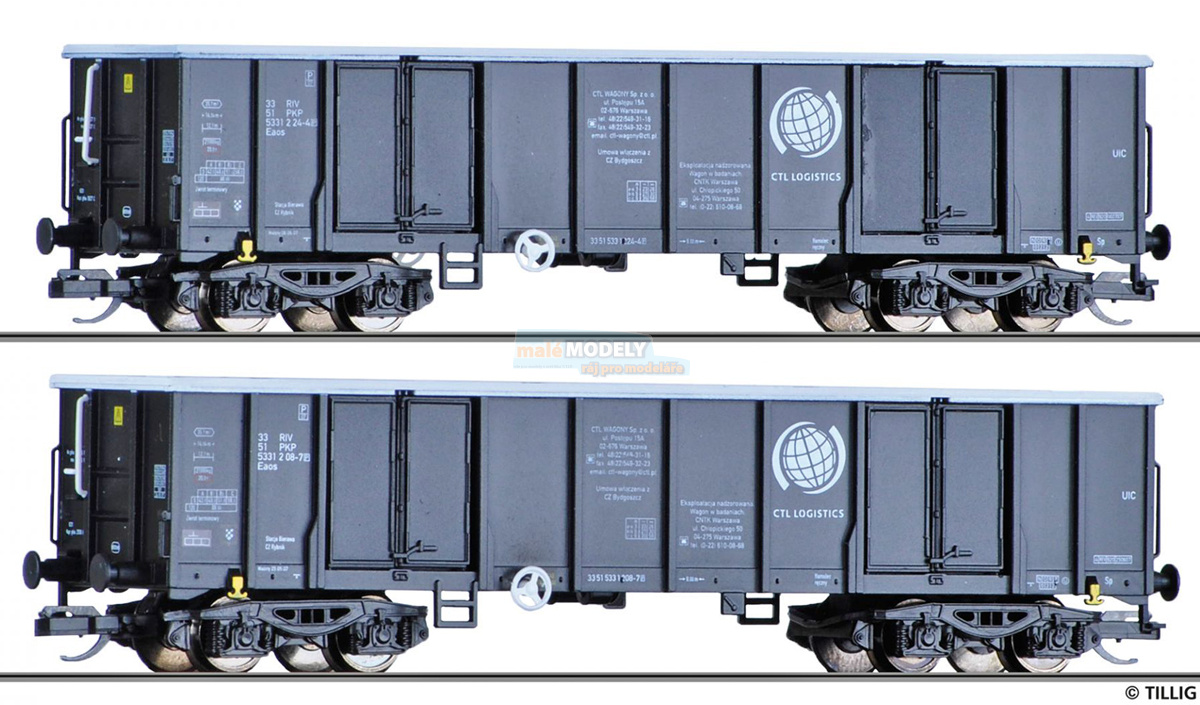 Set dvou otevřených nákladních vozů Eaos CTL Logistics (PL)