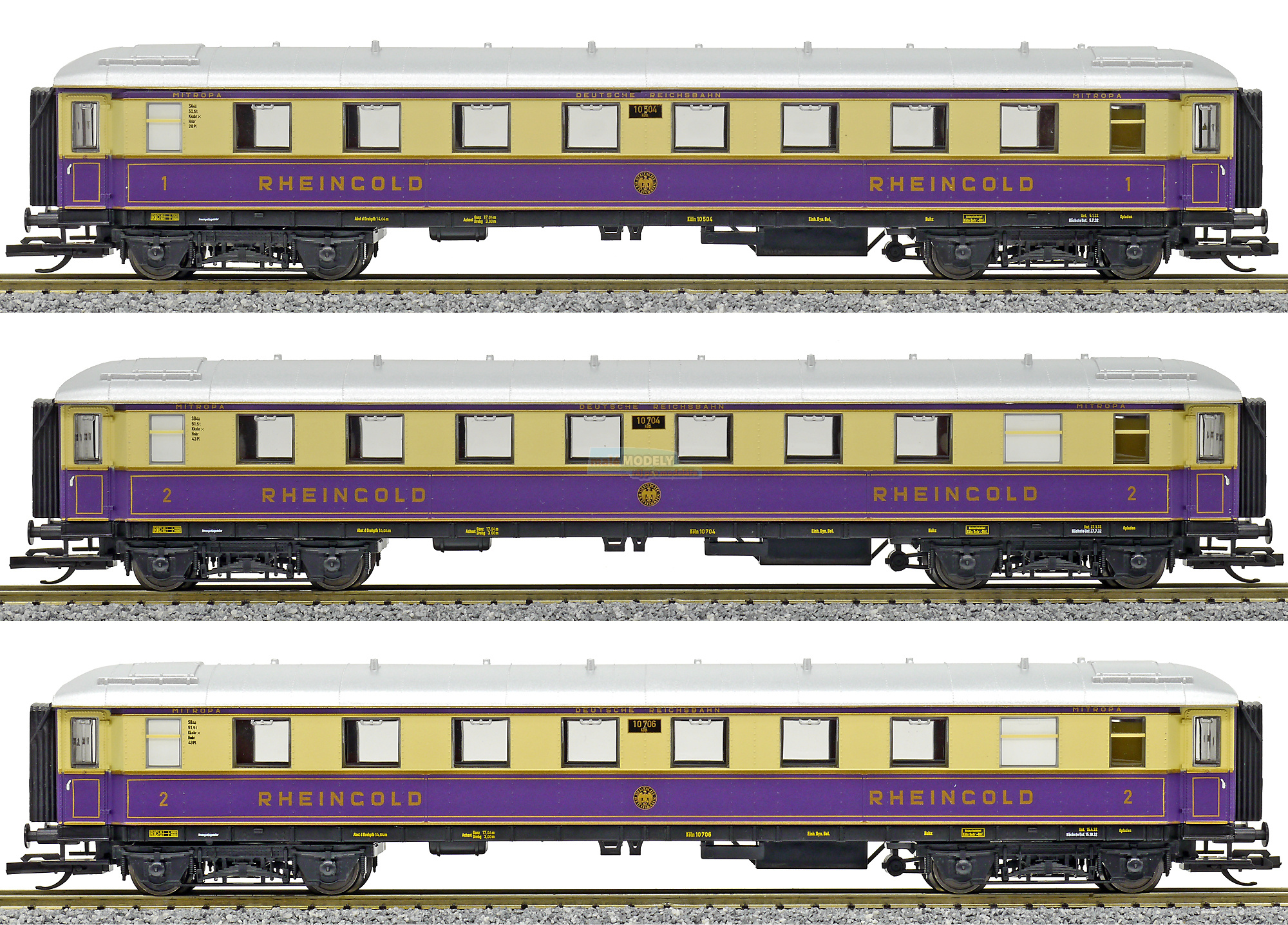Set tří osobních vozů <b>Rheingold-Express</b> 