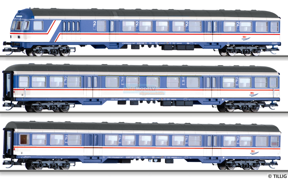 Set řídícího vozu a dvou osobních vozů, TRI Train Rental International GbR - (31.03.2019)