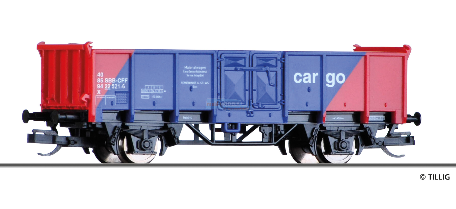 Jubilejní model 25 let TILLIG: Otevřený nákladní vůz „SBB Cargo“