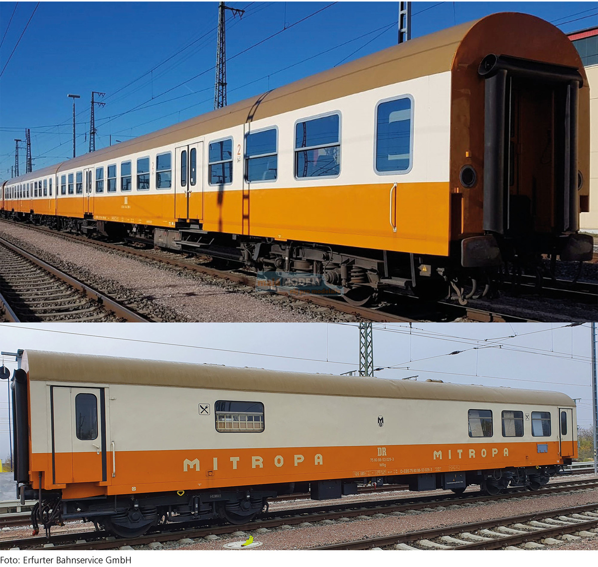 Set dvou rychlíkových a jídelního vozu „Museums-Städteexpress Erfurter Bahnservice GmbH 1“ - (31.03.2020)