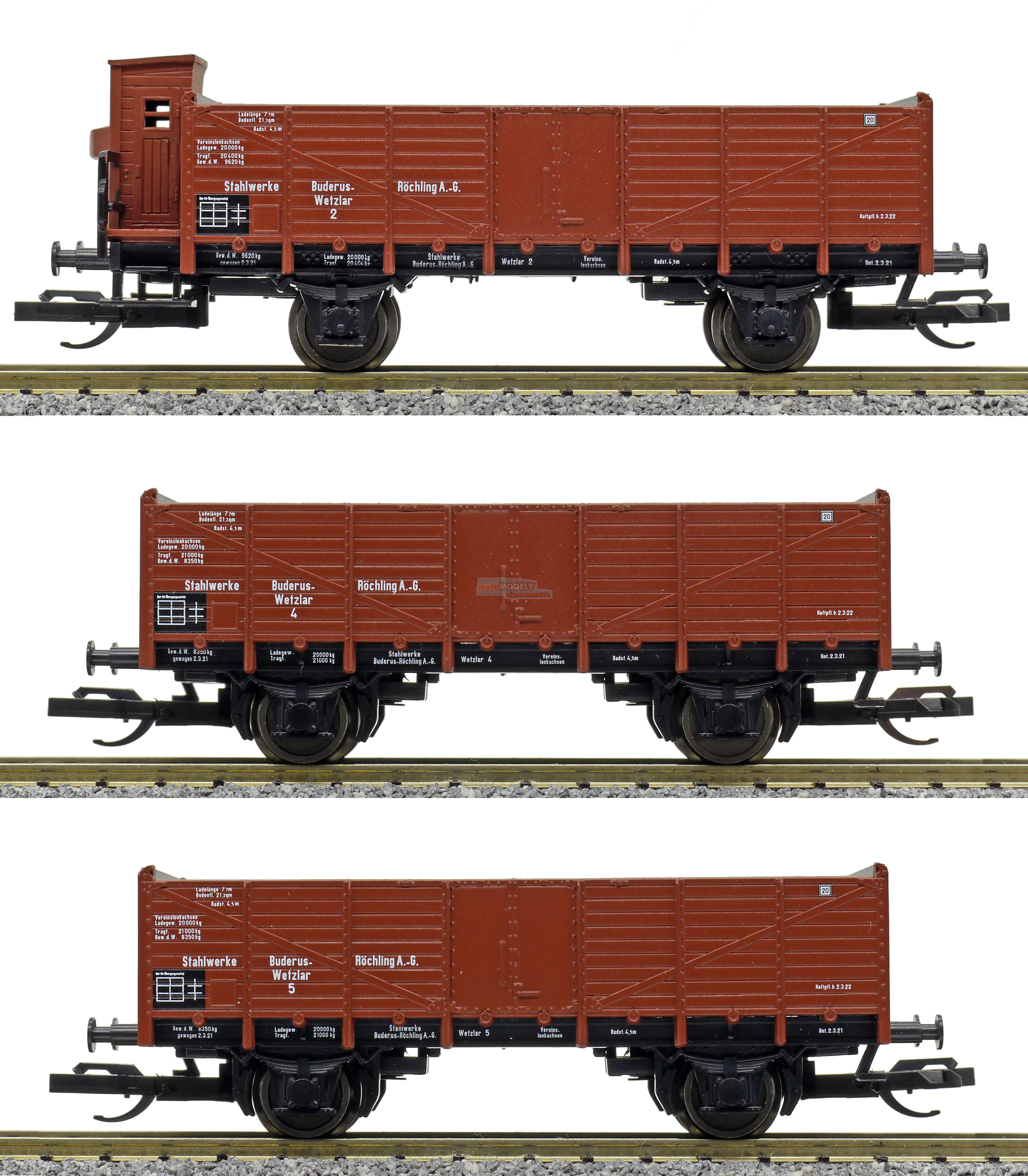 Set tří otevřených nákladních vozů Om „Buderus-Röchling A.G.“ - (31.03.2022)