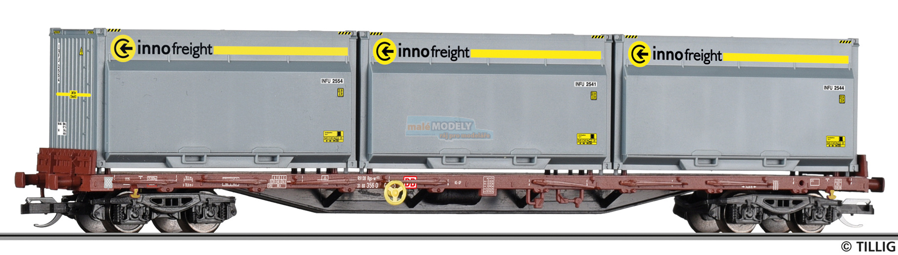 Tragwagen der DB AG, beladen mit Innofreight WoodTainer XXL, Ep. V -FORMNEUHEIT-