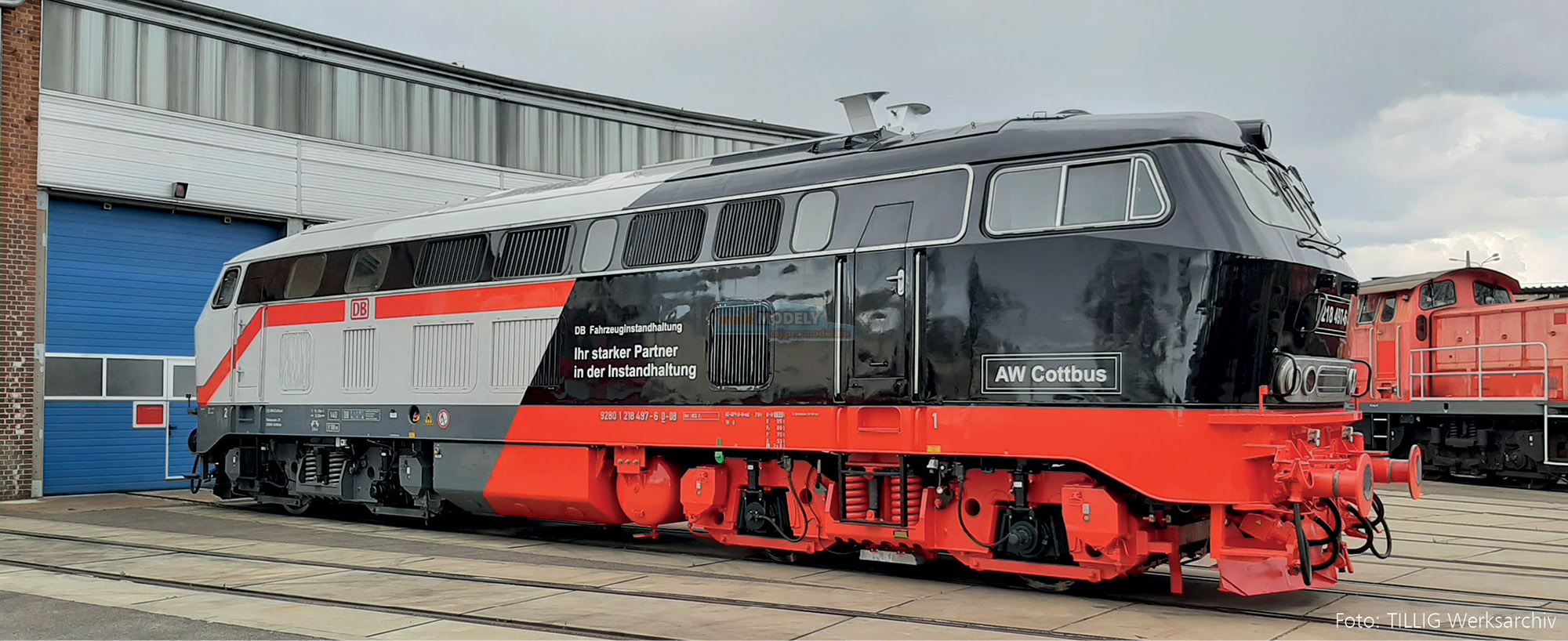 Dieselová lokomotiva 218 497-6 „Fahrzeuginstandhaltung Cottbus“, -PŘEPRACOVANÁ- (31.03.2023)
