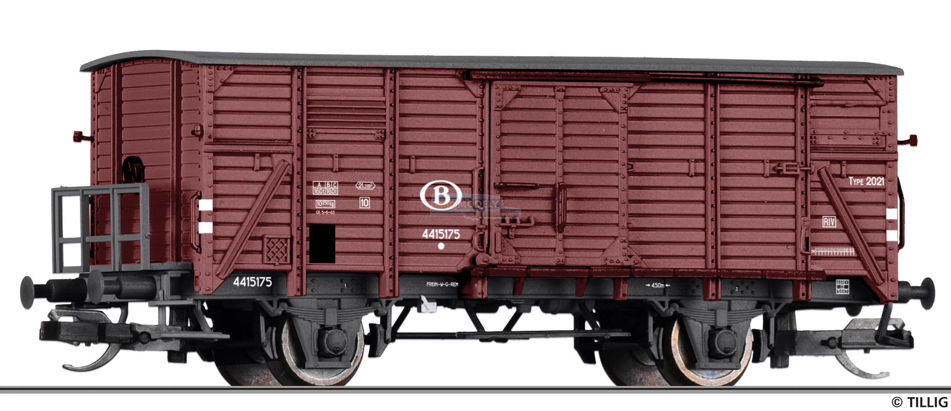 Gedeckter Güterwagen Type 2021A, der SNCB, Ep. III