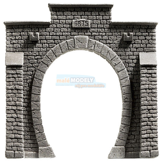 Zeď kamenná šedá - portál tunelu jednokolejný 10 x 10 cm