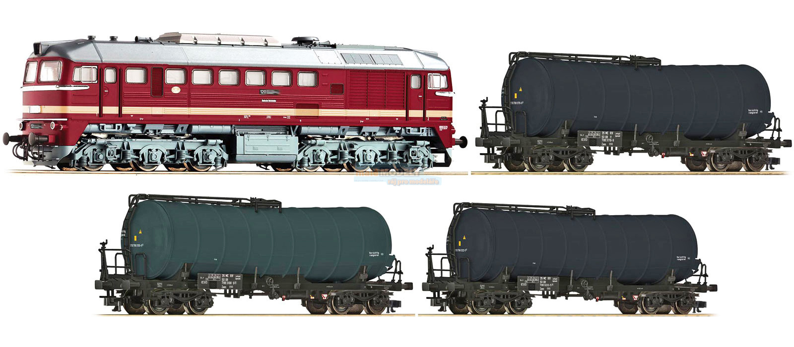 Digitální start set lokomotivy Diesel BR 120 DR a cisternový vůz