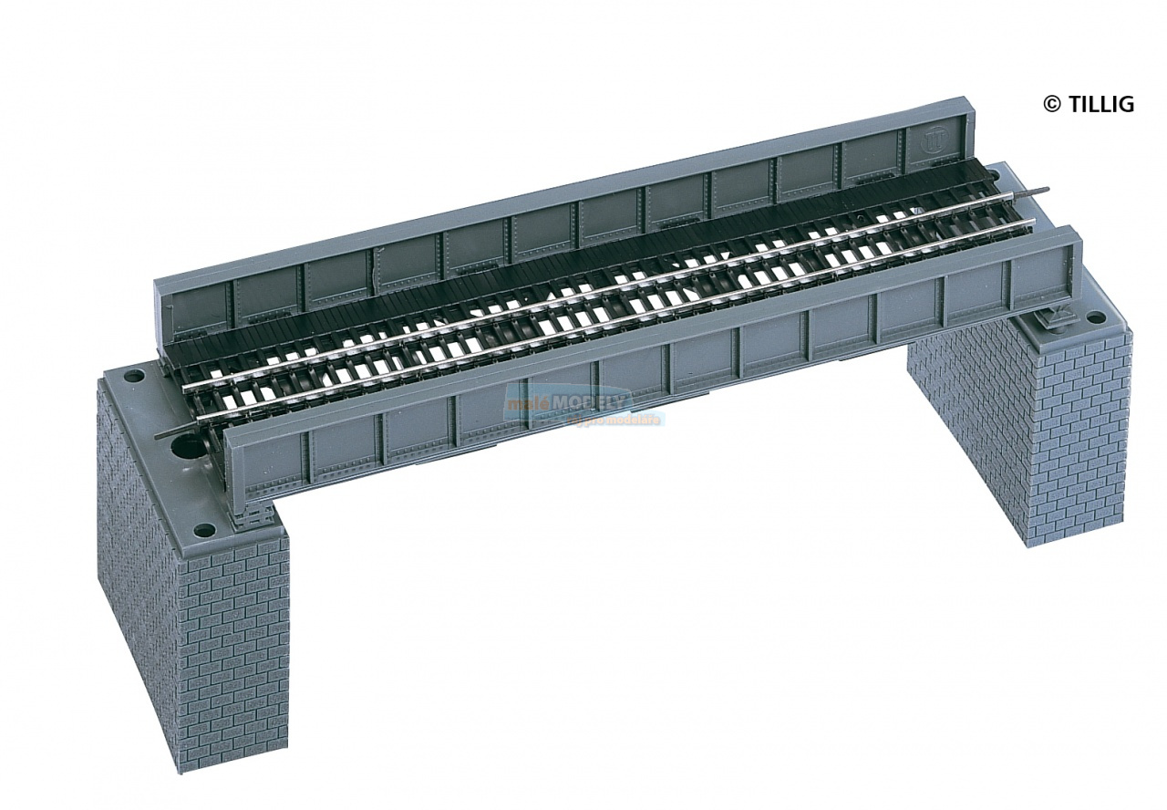 Most ocelový rovný pro modelové kolejivo (stavebnice)
