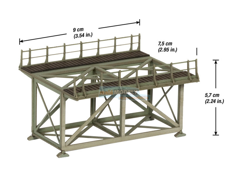 Železniční most ocelový přímý 90 mm