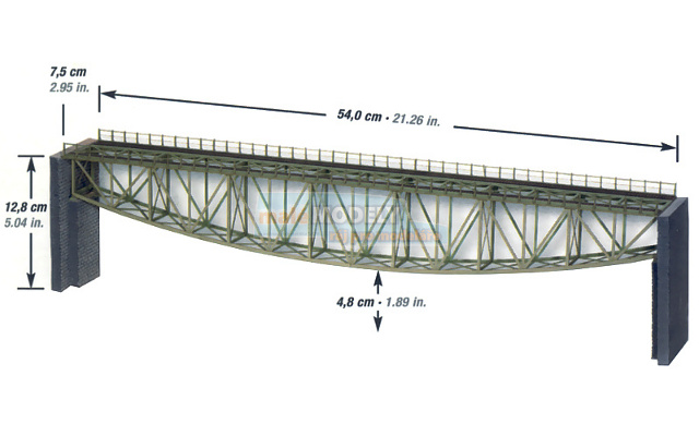 Železniční most ocelový přímý 540 mm