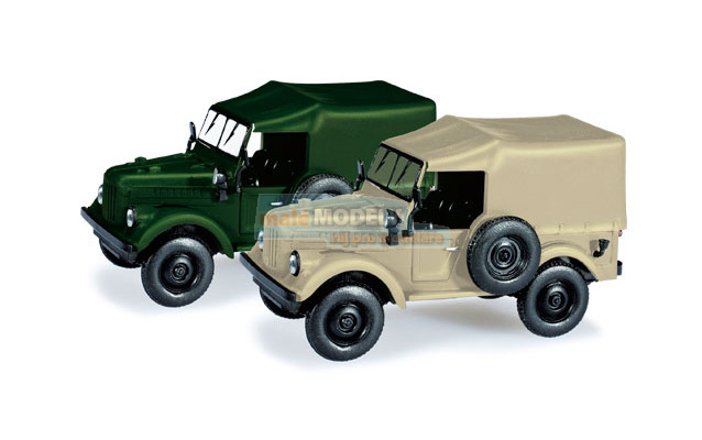 GAZ 69, 2 ks - khaki + pískově žlutý