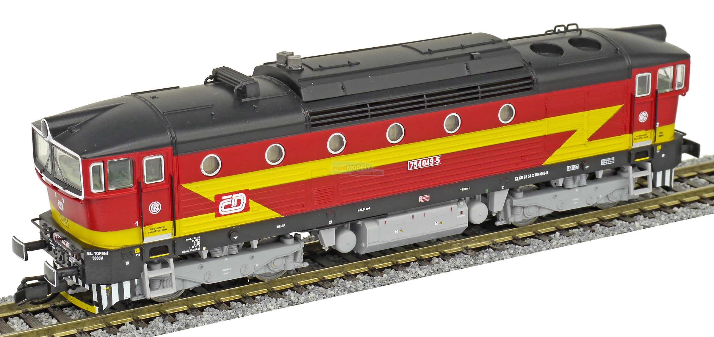Dieselová lokomotiva 754 - Brejlovec, digitalizovaná se zvukem