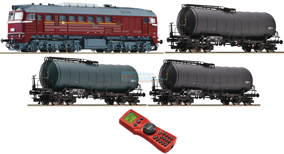 Digitální set dieselové lokomotivy BR 120 + 3x cisternový vůz + centrála + multiMAUS
